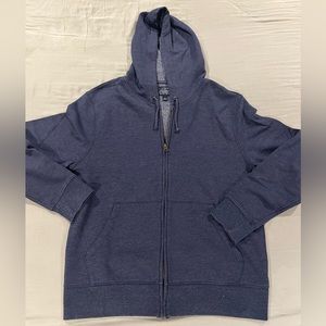 J CREW AUTHENTIC FLEECE HOODIE SIZE L HEATHER NAVY